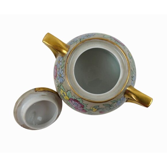 Vintage O E G Royal Austria Creamer Sugar Bowl Set Floral Design Gold Trim - Picture 7 of 10